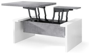 SPACE betón / biela, rozkládací konferenční stolek