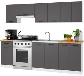 Kuchyňská skříňka OLIVIE 50x85 cm matná bílá/matná grafitově šedá/dub přírodní