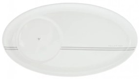 Oval Plate White / Hello You Grey 25,5x14,5c