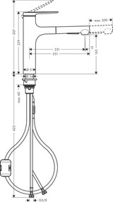 Hansgrohe Zesis M33, páková kuchynská batéria 160, vyťahovacia sprška, 2jet, vzhľad nerezu, HAN-74801800