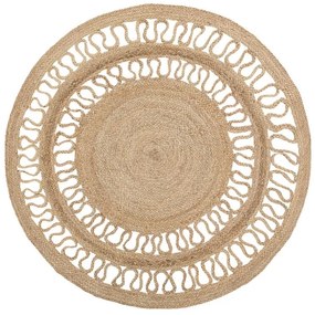Okrúhly jutový koberec ø 120 cm béžový DIKILI Beliani