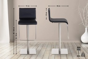 Barová stolička Limon nerez - Čierna