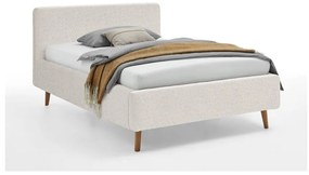 Biela čalúnená dvojlôžková posteľ s úložným priestorom s roštom 140x200 cm Mattis – Meise Möbel