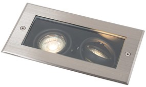 Moderné zemné bodové svetlo oceľ 2-žiarovkové nastaviteľné IP65 - Oneon