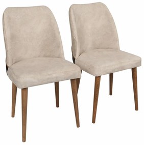 Sada jedálenských stoličiek Nova Cream and Walnut,2 ks, 2 ks