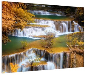 Obraz rieky s vodopádmi (70x50 cm)