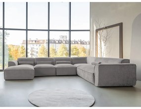 Svetlosivá rohová pohovka (pravý roh/do tvaru "U") Flex Felix – Miuform