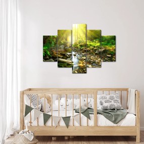 Obraz rieky v zelenom lese (150x105 cm)