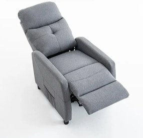 Relaxačné polohovateľné TV kreslo MODO — látka, sivá, nosnosť 130 kg