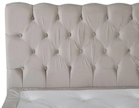 Vansbro 120 polohovateľná boxspring posteľ béžový zamat čelo Sarna