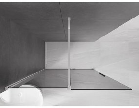 Mexen Velar, sprchová zástena s posuvnými dverami Walk-in 130 x 200 cm, 8mm šedé sklo, chrómová, 871-130-000-43-01
