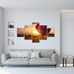Obraz stromu v tvare srdca (125x70 cm), 40 ďalších rozmerov