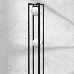 Stojacia lampa Diego, 2x biele sklenené tienidlo, b