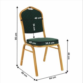 Kondela Stohovateľná stolička, ZINA 3 NEW, zelená-zlatý náter