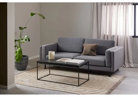 Čierny konferenčný stolík s doskou v dekore mramoru 55x110 cm Barossa – Actona