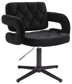 LuxuryForm DESIGN Kreslo ADRIA VELUR na čiernom kríži - čierne