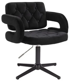 LuxuryForm DESIGN Kreslo ADRIA VELUR na čiernom kríži - čierne
