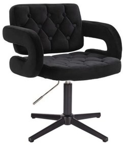 LuxuryForm DESIGN Stolička ADRIA VELUR na čiernom kríži - čierna