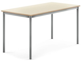 Stôl BORÅS, 1400x700x720 mm, laminát - breza, strieborná