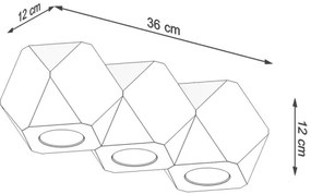 Sollux SL.1010 - Stropné svietidlo WOODY 3xGU10/40W/230V