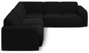 Čierna rohová pohovka z textílie bouclé (variabilná/do L) Molino – Micadoni Home