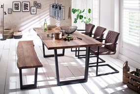 MCA Jedálenský set CALABRI masiv, stôl + stoličky + lavica