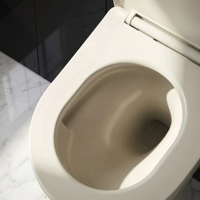 Rea Focus, závesná WC misa + WC sedadlo, Tornado technológia, krémová, REA-C0363