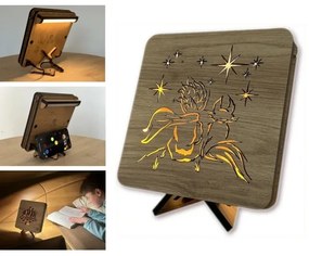 Li-Go 5788/DUB2 - LED stolná dekorácia LED/12W/230V 19x19 cm dub/Malý princ