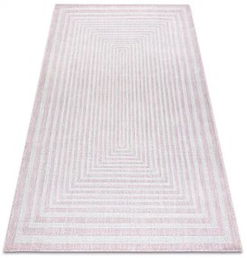 Koberec SISAL SION bludisko 22376 ploché tkanie ružová / ecru Veľkosť: 120x170 cm