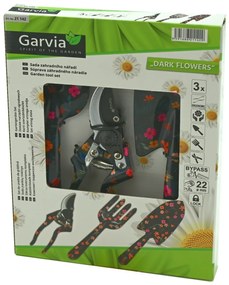 Garvia Súprava záhradného náradia 3ks Dark Flowers