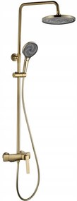 Rea Rebel, sprchový-vaňový set s dažďovou a ručnou sprchovou hlavicou, zlatá matná, REA-P2414
