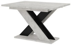 Jedálenský stôl Xalin (svetlosivá + čierna) (pre 4 až 6 osôb). Akcia -20%. Vlastná spoľahlivá doprava až k Vám domov. 1055282