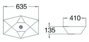 Mexen ELENA umývadlo, 63x41 cm, čierna matná, 21476385