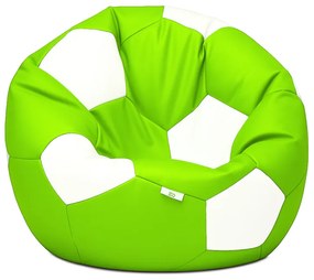 Sedací vak futbalová lopta limetkovo-biela EMI