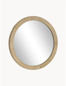 Okrúhle nástenné zrkadlo's dreveným rámom Alum