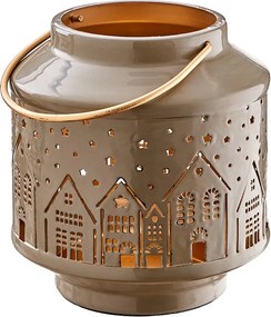 COZY HOME Lampáš kovový 17 cm - sivá