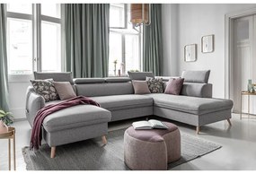 Svetlosivá rozkladacia rohová pohovka (pravý roh) Sweet Harmony – Miuform