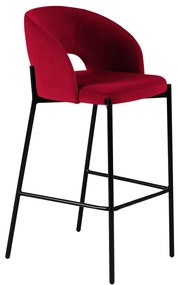 Barová stolička „Meda Red & Black Metal", 54 x 49 x 99 cm