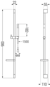Mexen Zero DS70 sprchová sada, čierna, 71104DS70-70