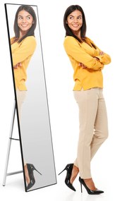 ModernHome Veľké stojace zrkadlo 159 cm, hliník - čierny rám