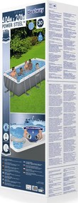 Rámový bazén Power Steel 404x201x100 Sivý 13x6FT BESTWAY + piesková pumpa + rebrík 10in1 56442