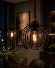 Luster na lanku SOLO BLACK 2xE27/60W/230V