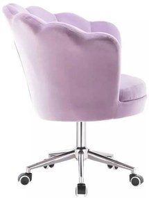 LuxuryForm DESIGN Kreslo FREY VELUR na striebornej podstave s kolieskami - levanduľa