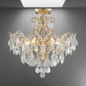 Krištáľ stropnica luster Luxera 3304 GRANADA II GOLD Ø53
