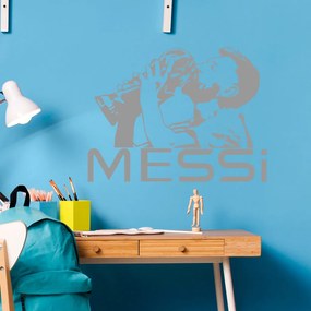 Veselá Stena Samolepka na stenu na stenu Lionel Messi pohár Farba: černá