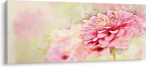 Obraz - Ružový kvet, aquarel (120x50 cm)