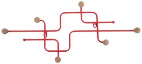 Červený kovový nástenný vešiak 60,5 cm Metro – PT LIVING