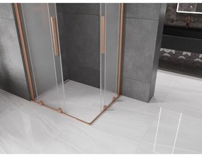 Mexen Velar Duo, sprchový kút s posuvnými dverami 100 x 90 cm, 8mm sklo námraza, medená matná, 871-100-090-32-65