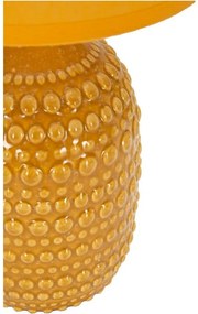 Keramická stolová lampa v horčicovej farbe s textilným tienidlom (výška 30,5 cm) Points – Mauro Ferretti