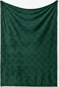 Vianočná deka NOBLE Deer 150x200 cm - tmavo zelená